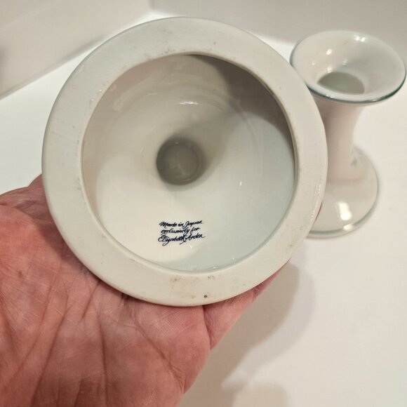 Porcelain Floral Candlestick Holders Made in Japan for Elizabeth Arden 3 1/4 inc - Picture 5 of 12